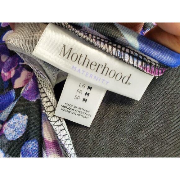 Motherhood Women Multicolor Rayon Scoop Neck 3/4 Sleeve Knee Length Dress Size M - Picture 6 of 11